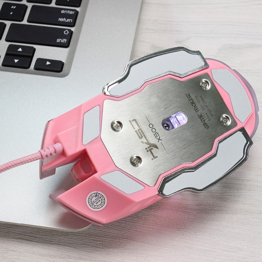 Girl-Pink-Gaming-Mouse-3200dpi-Cool-Backlight-Inner-Stylish-Beautiful-4-Level-DPI-Wired-Women-s